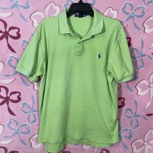Polo by Ralph Lauren Lime Green Spring Short Sleeve Polo Size Large Flawed